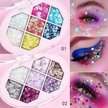 AKARY Glitter Eyeshadow Palette Makeup 7 Colors, P...