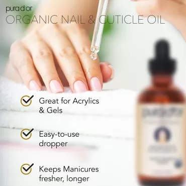 PURA D'OR Organic Nail & Cuticle Oil (4oz) - Enric...