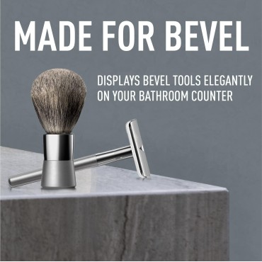 Bevel Safety Razor & Shaving Brush Display Stand with Non Slip Base, Dual Shave Stand Designed to Prevent Water Damage, Improve Hygiene and Protect Shaving Kit