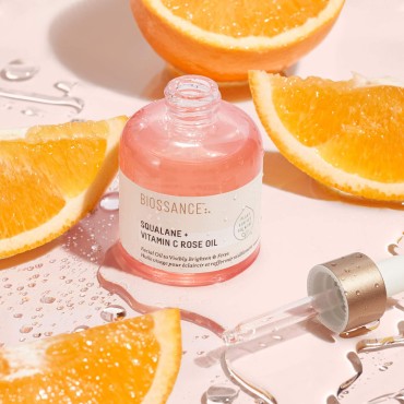 BIOSSANCE Squalane and Vitamin C Rose Oil. Facial ...