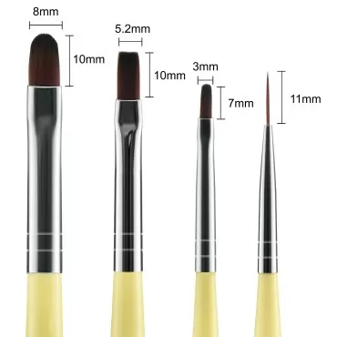 Beaute Galleria 4 Pieces UV Gel Nail Art Brush Set...