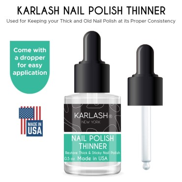 Karlash Professional Nail Polish Thinner 0.5 oz - Restore thick and sticky nail polish (1 Piece)