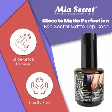 Mia Secret - Matte Top Coat, finish for Acrylic/Gel Nail 0.5 Fl Oz