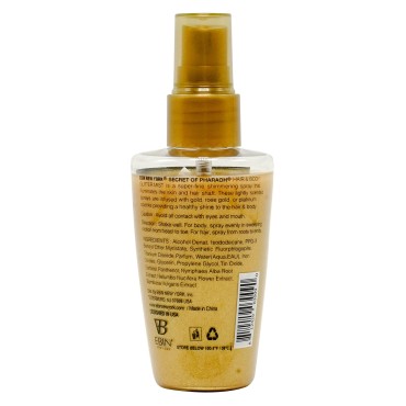 EBIN NEW YORK Secret of Pharaoh Hair & Body Glitter Mist Spray, Easy to Apply, Hydrating, Cruelty-Free, Gifts for Girls, Boys, Men - Gold, 2.37 fl oz