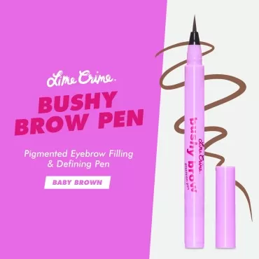 Lime Crime Bushy Brow Pen, Baby Brown (Cool Light Brown) - Thin Precision Eyebrow Pencils Define, Shape, Build, Fill In & Flick Up - Eyebrow Filler for Natural Looking Brows - Vegan & Cruelty-Free