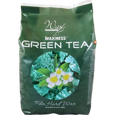 Waxness Green Tea Stripless Waxing Kit with 35.27 oz / 1 kg Wax