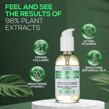 Advanced Clinicals Firming Collagen Body Oil Skin ...