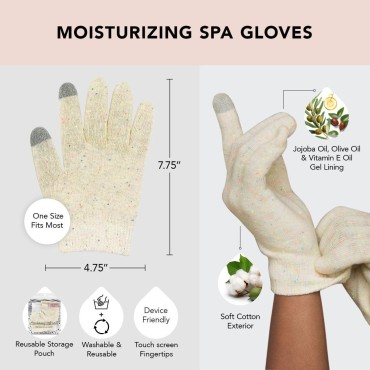 Kitsch Cotton Moisturizing Gloves for Dry Hands - ...