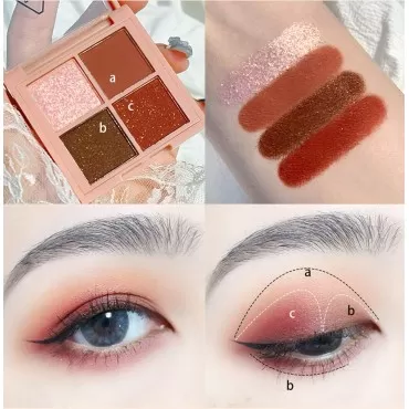 Aaiffey 4 Colors Eyeshadow Makeup Palette - Glitte...