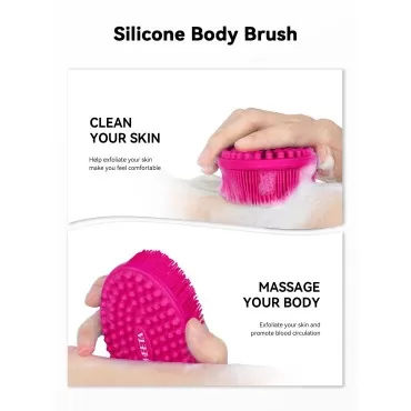 HEETA Silicone Body Scrubber, Silicone Loofah Gent...