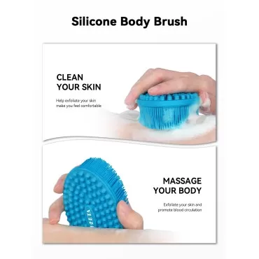 HEETA Silicone Body Scrubber, Silicone Loofah Gent...