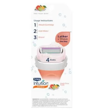 Schick Intuition Womens Razor Fresh Citrus Scent, 1 Handle with 2 Refills