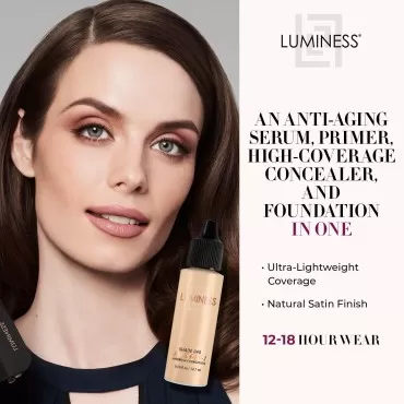 Luminess Air Silk 4-In-1 Airbrush Foundation- Foundation, Shade 040 (.5 Fl Oz) - Sheer to Medium Coverage - Anti-Aging Formula Hydrates and Moisturizes - Professional Makeup Kit for Cordless Air Brush