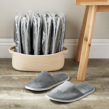Juvale 12 Pairs Disposable Slippers for Guests, Bu...