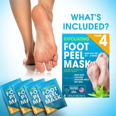 Foot Peel Mask Callus Remover (4 Pack), Moisturize...