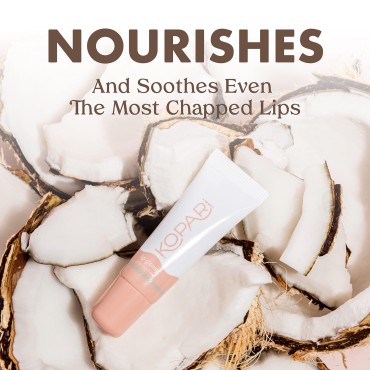Kopari Coconut Lip Glossy Birthday Suit - Hydrating and Moisturizing Coconut Oil, Vitamin E and Shea Butter Lip Gloss With 100% Organic Coconut Oil, Non GMO, Vegan Sulfate Free (3 Pack)