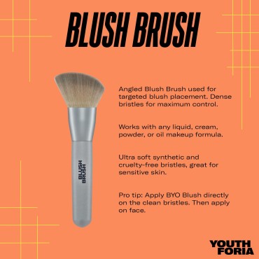 Youthforia Blush Brush, Soft Angled Makeup Brush F...