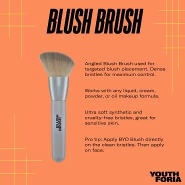 Youthforia Blush Brush, Soft Angled Makeup Brush F...
