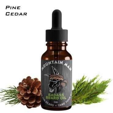 Badass Beard Care Beard Oil for Men - Mountain Man Scent, 1 oz - All Natural Ingredients, Keeps Beard and Mustache Full, Soft and Healthy, Reduce Itchy, Flaky Skin, Promote Healthy Growth