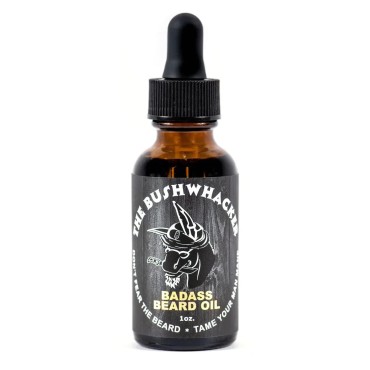 Badass Beard Care Beard Oil For Men - The Bushwhacker Scent 1 oz - All Natural Ingredients Keeps Beard and Mustache Full Soft and Healthy