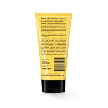 Bee Bald SHAVE - Premium Shaving Cream/Gel for Men and Women too - Ideal for Both Head and Face Care for All Skin Types, Including Sensitive Skin - 6 fl Oz