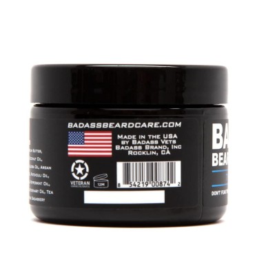 Badass Beard Care Beard Butter For Men - THE BIKER, 3 oz - Made of Natural Ingrediens for Healthy, Soften and Itchness Free Beard and Mustache