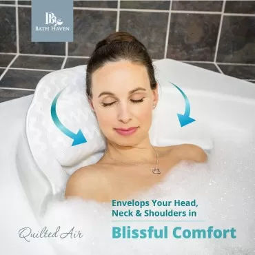 Bath Pillow Bathtub Pillow Back Neck Support Pillo...