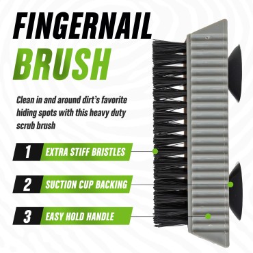Grip Clean | Heavy Duty Nail Brush for Cleaning Fi...