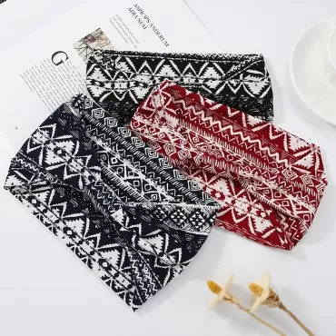 GORTIN Boho Headbands Leopard Hair Bands Knoted Turban Headband Stretch Twist Head Wraps Stripe Cloth Head Bands for Women and Girls 3 Pcs (Exquisite)