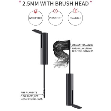 2 in 1 Waterproof Mascara, Tiny Brush for Fine Sho...