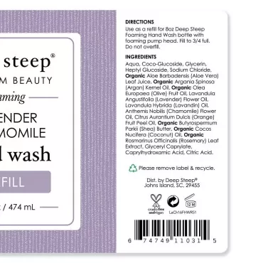 Deep Steep Foaming Hand Wash Refill, Lavender Chamomile, 16 Ounce