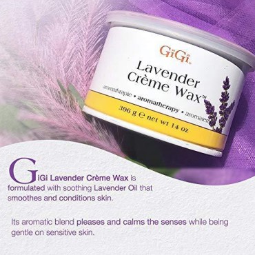 GiGi Lavender Creme Hair Removal Soft Wax, Gentle and Soothing, Extra Sensitive Skin, 14 oz, 1-pc