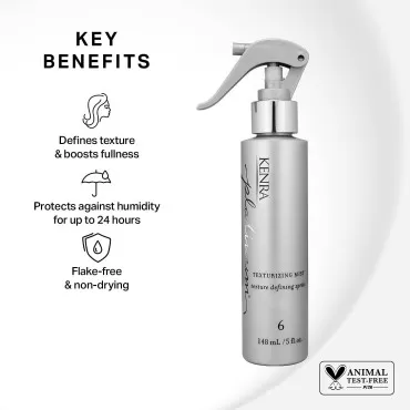 Kenra Platinum Texturizing Mist 6 | Texture Defining Spray | Defines Texture & Boosts Fullness | Protects Against Humidity Up To 24 Hours | Flake-Free & Non-Drying | All Hair Types | 5.0 fl. oz