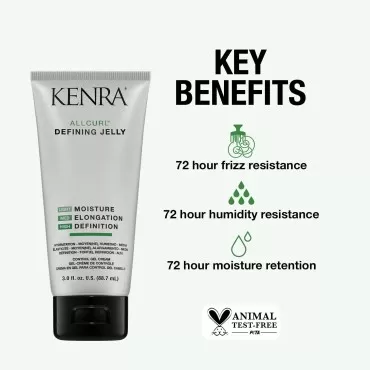 Kenra AllCurl Defining Jelly | Low Hold, No crunch Gel To Enhance Curls & Fight Frizz | Styling for All Curls | Thermal Protection | 72 Hour Moisture Retention | Wavy, Curly, Coily Hair | 3 oz