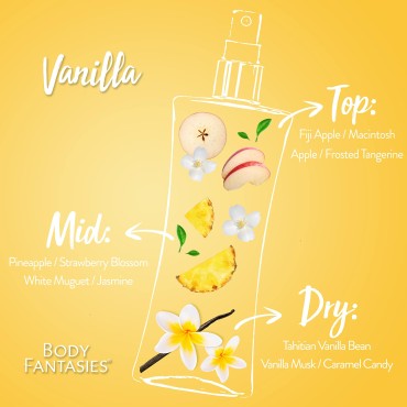 Body Fantasies Fragrance Body Spray, Vanilla, 8 Ou...