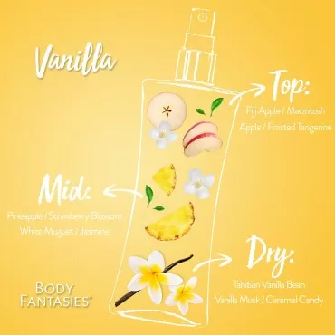 Body Fantasies Fragrance Body Spray, Vanilla, 8 Ou...