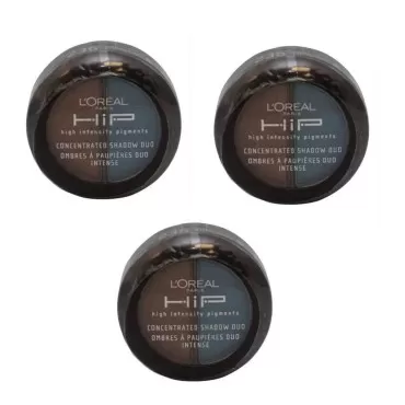 Pack of 3 Loreal HiP Concentrated Eye Shadow Duo, ...