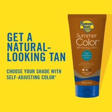 Banana Boat Summer Color Sunless Self Tanning Lotion, Reef Friendly, Light/Medium, 6oz. -2 Count (Pack of 1)
