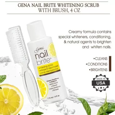 Gena Nail Brite Whitening Scrub with Brush, Cleans...