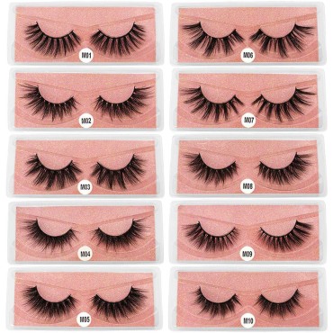 Wholesale Eyelashes 10/20/30/50/100 Pairs Faux 3D ...