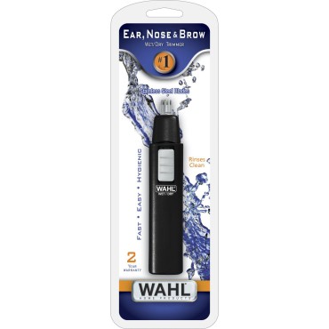 Wahl 5567-500 Ear, Nose and Brow Wet/Dry Battery Trimmer, Black