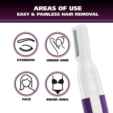 Wahl Clean & Confident Female Battery Pen Trimmer & Detailer with Rinseable Blades for Eyebrows, Facial Hair, & Light Grooming- Hygienic Grooming & Easy Cleaning with Battery Included - Model 5640-100
