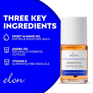 Elon Essential Cuticle Oil for Nails w/Almond Oil ...