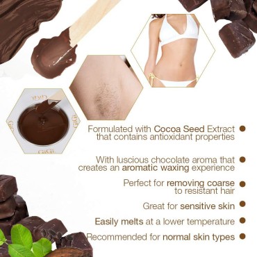 GiGi Milk Chocolate Crème Hair Removal Soft Wax with Cocoa Seed Extract for Coarse to Resistant Hair - 14 oz