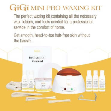 GiGi Mini Pro Hair Removal Waxing Kit, Salon-Quality Waxing Essentials for Professional and At-Home Use, Portable and Convenient, For All Skin & Hair Types