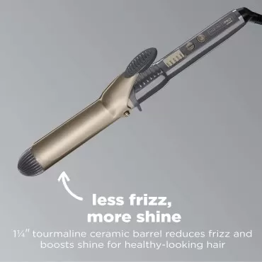 INFINITIPRO BY CONAIR Tourmaline 1 1/4-Inch Ceramic Curling Iron, 1 ¼ inch barrel produces loose curls - for use on medium and long hair