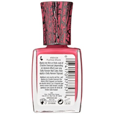 Sally Hansen Crackle Overcoat Nail Polish, Fuchsia Shock, 0.4 Fluid Ounce