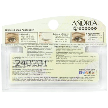 Andrea Strip Lashes, Black [33] 1 pair (Pack of 4)...
