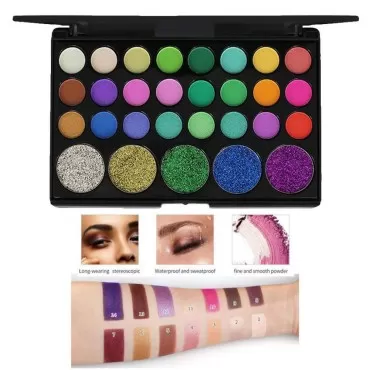 Semme Eyeshadow Palette,Powder Longlasting Glitter Eyemakeup Cosmetic Glitter Eye Makeup Tool(#02)