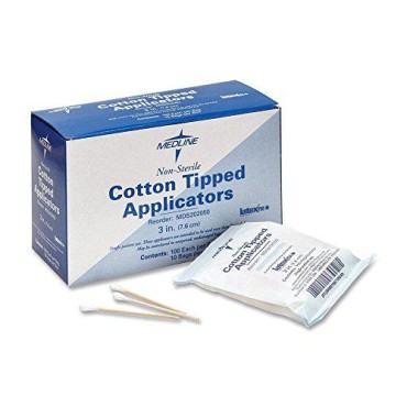 Medline Cotton-Tipped Wood Applicator, Non-Sterile...